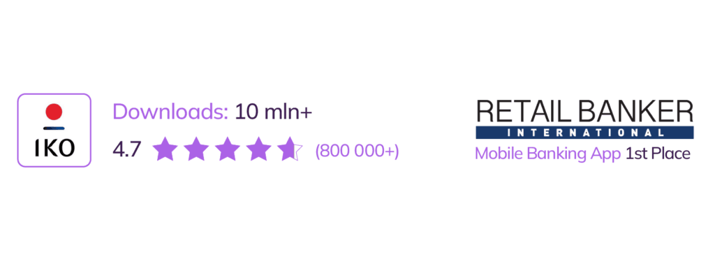 IKO was recognized as the best banking app by British Retail Banker International magazine