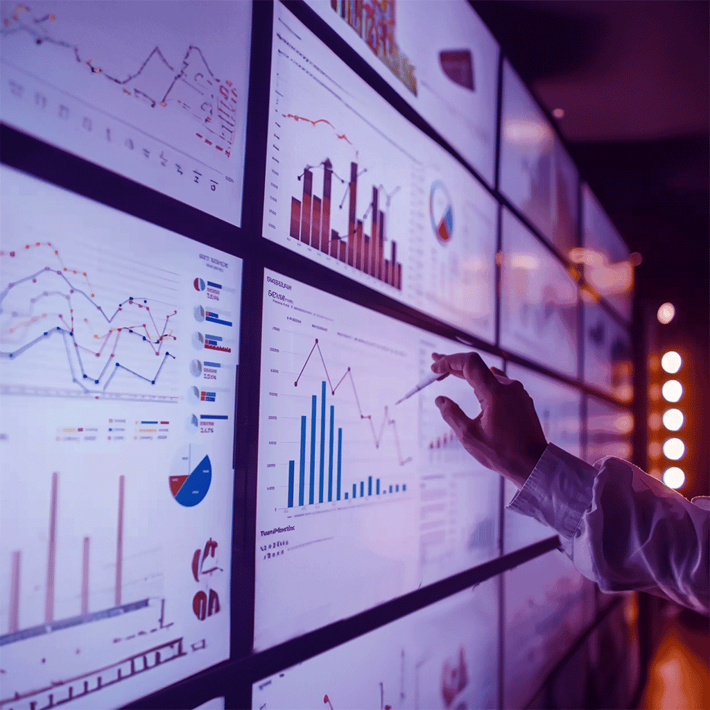 A banking expert is analyzng big data in fintech industry
