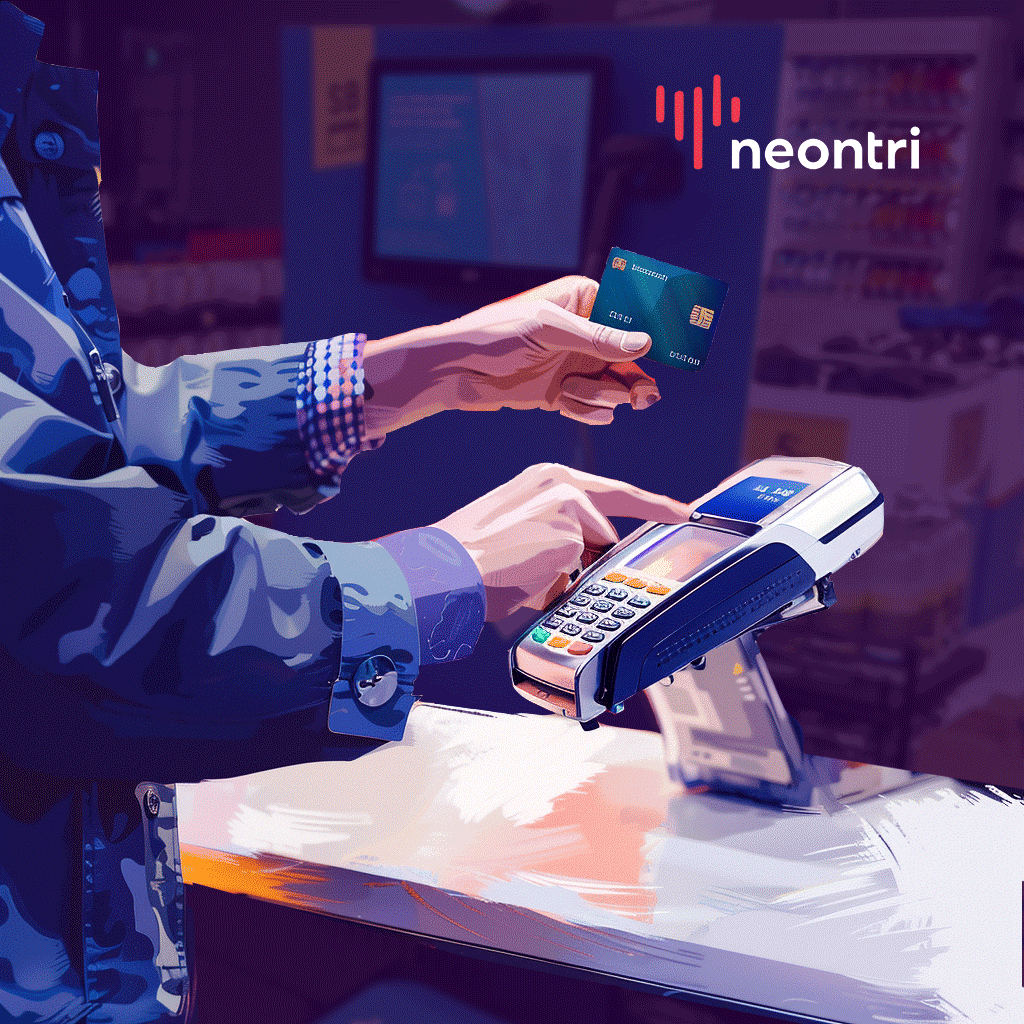 A person is buying by using a credit card