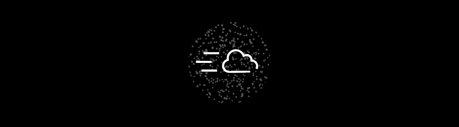 A vector style white icon of a cloud