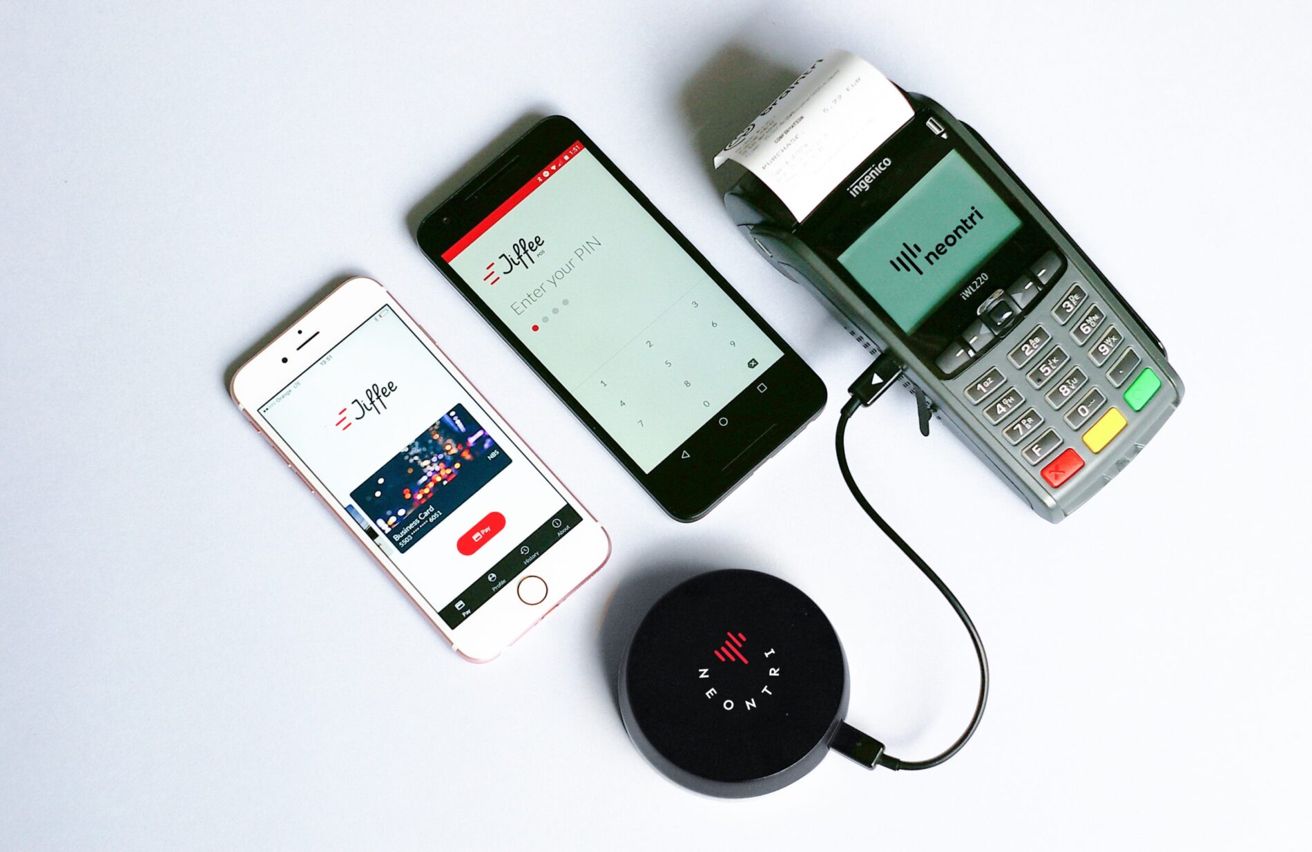 Mobile phones with the Jiffee mobile app