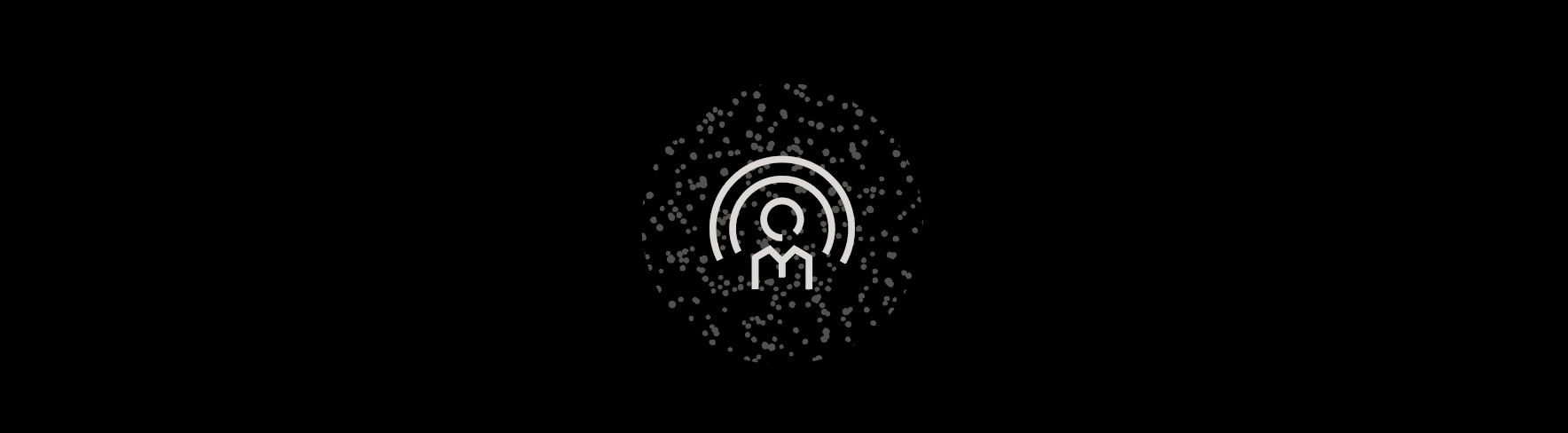 A vector style white icon of a person
