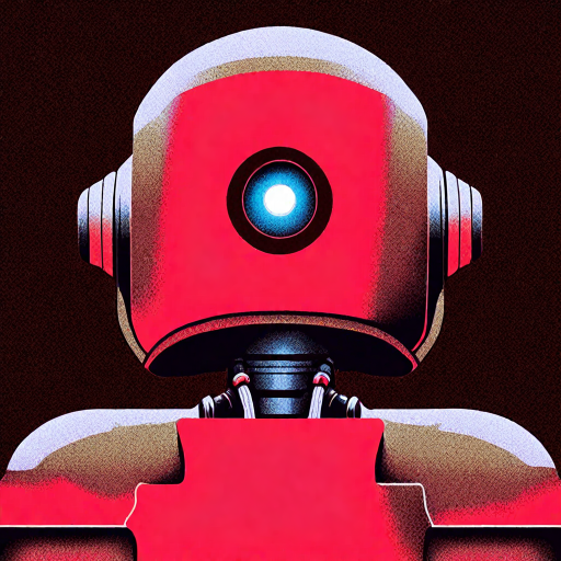 A red robot assistant