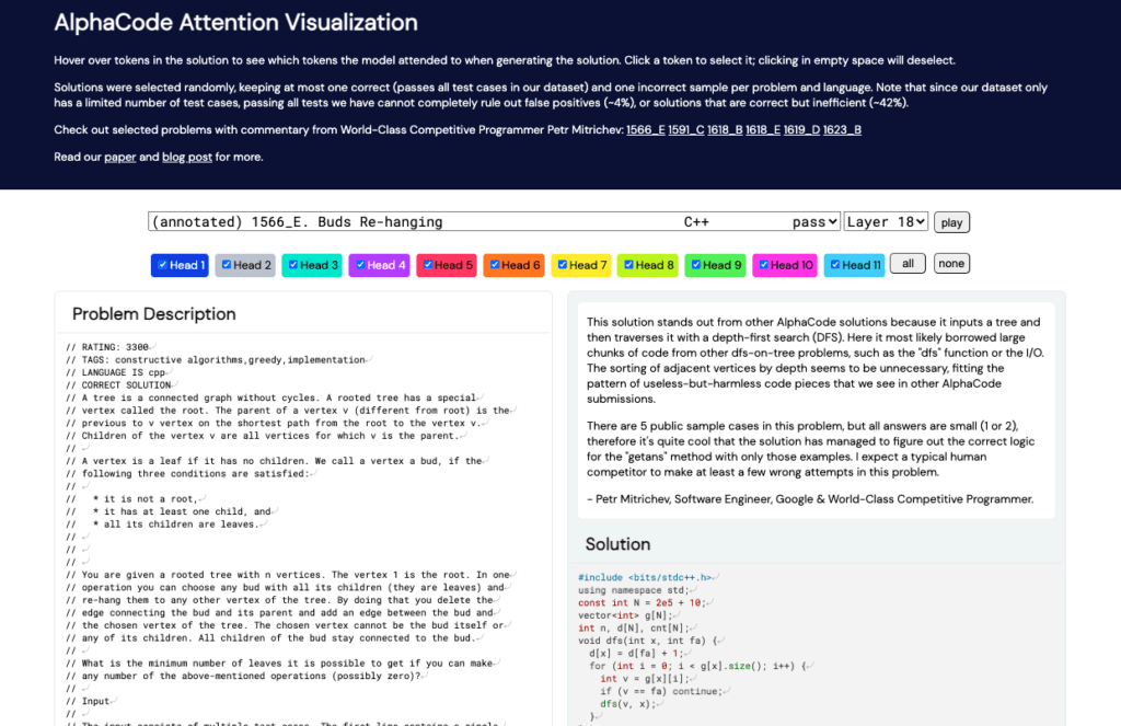 An example of an AlphaCode system foe software development