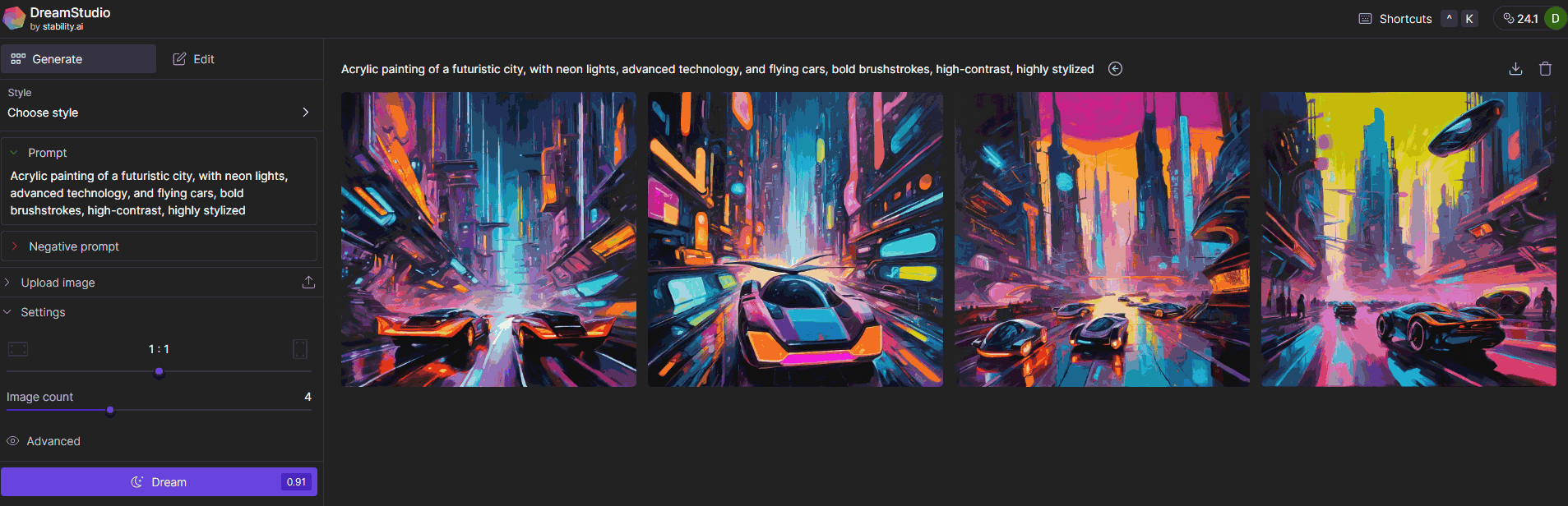 dreamstudio AI video editing