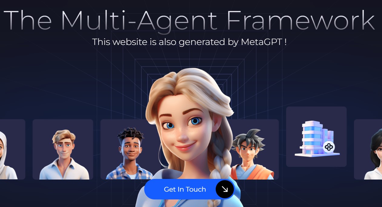 Cartoonish characters generated by MetaGPT