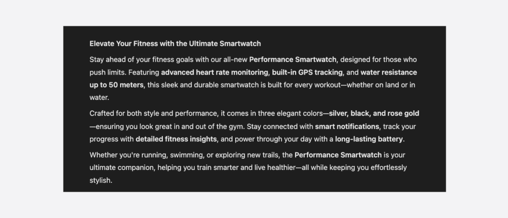 chatgpt product description of a smartwatch