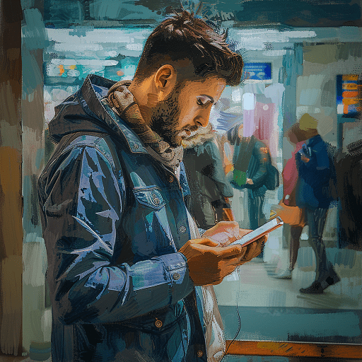 A man using a digital ID wallet