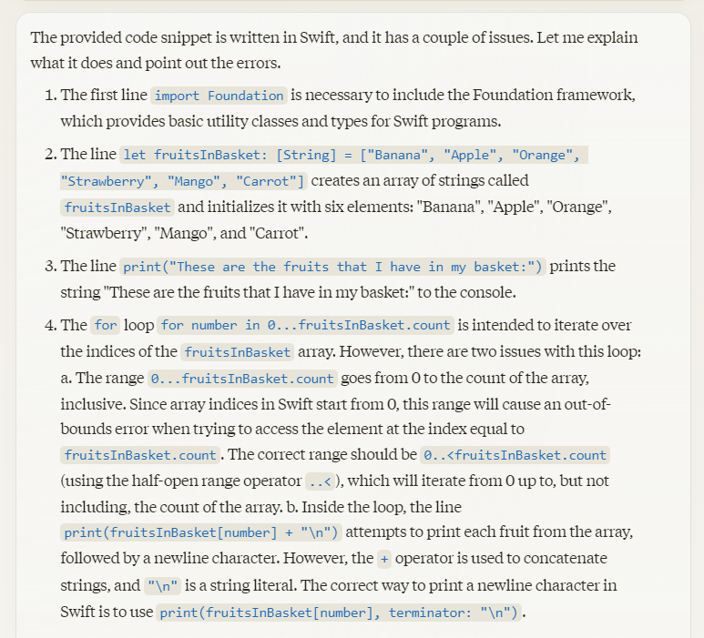 Code prompts generated by CLaude AI
