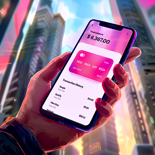 A person is checking the bank account using banking mobile app