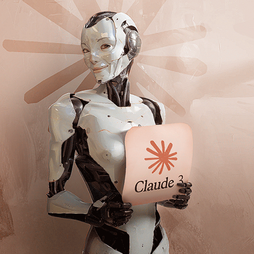 A robot style character with the poster titled Claude 3
