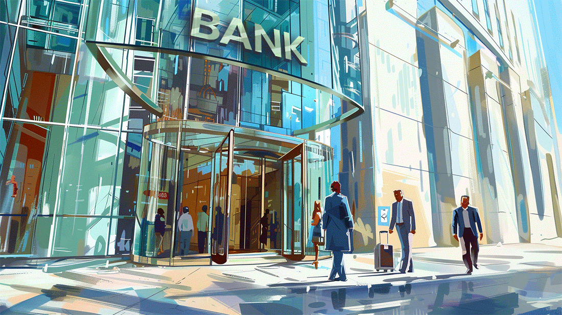 graphics of bank entrance