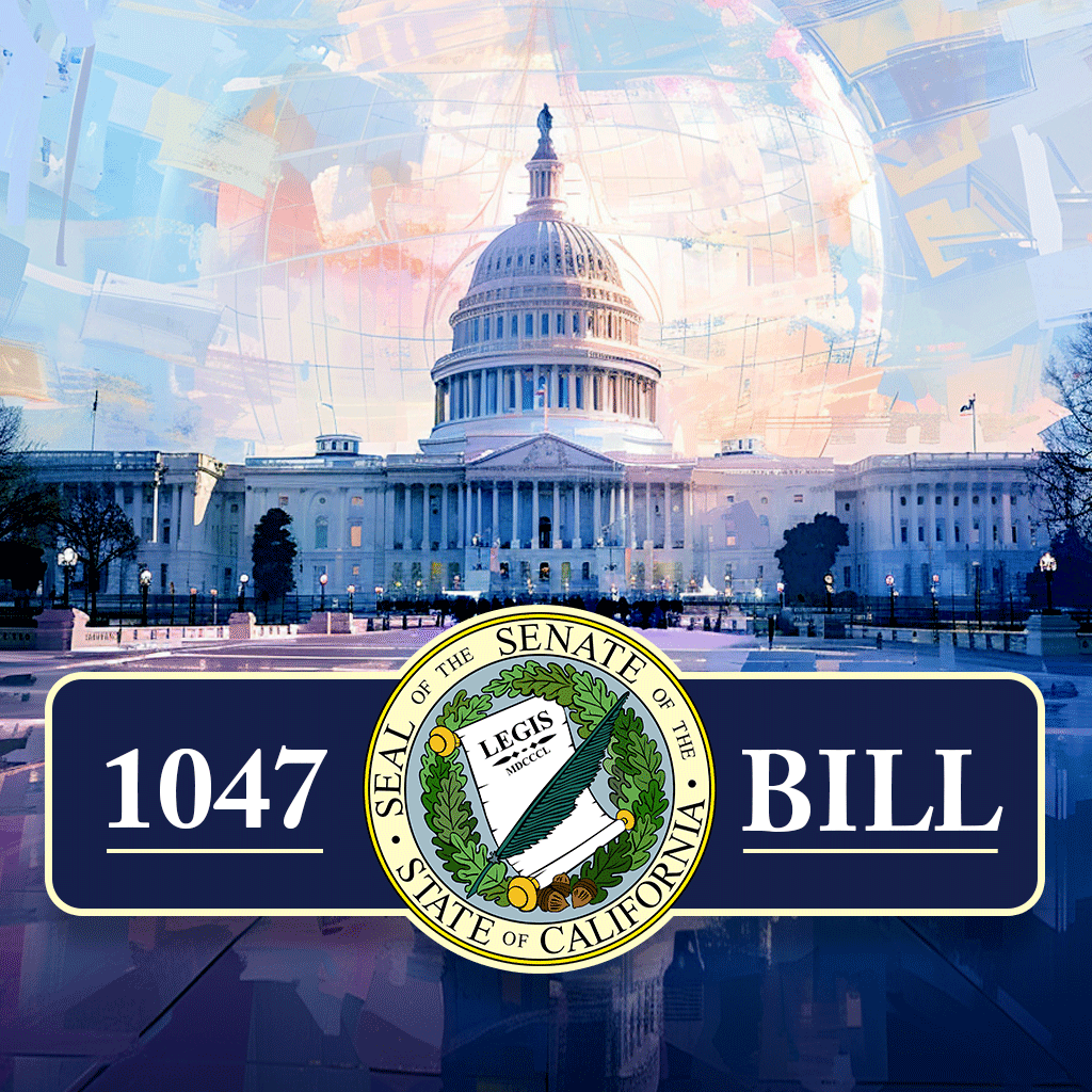 A Capitol building and the text 1047 Bill in the image