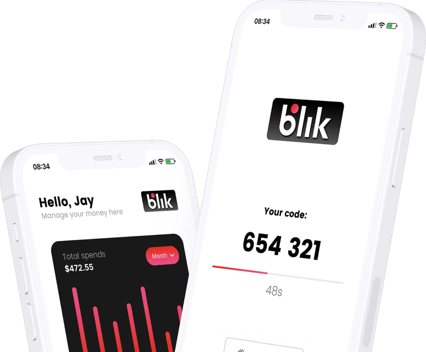 Two mobile phones with applications
