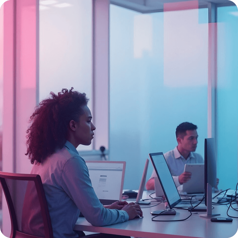 2 persons in an office