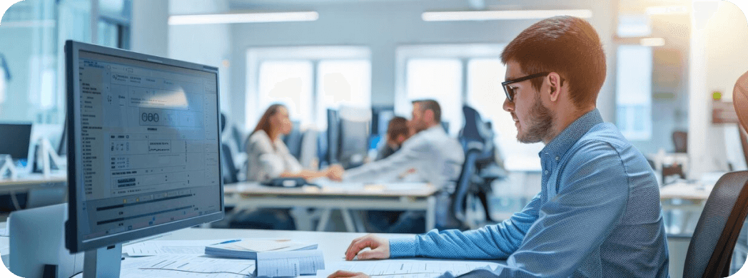 A person in the office analyzing the benefits of IT outsourcing