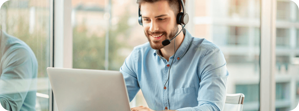A salesman discussing IT outsourcing