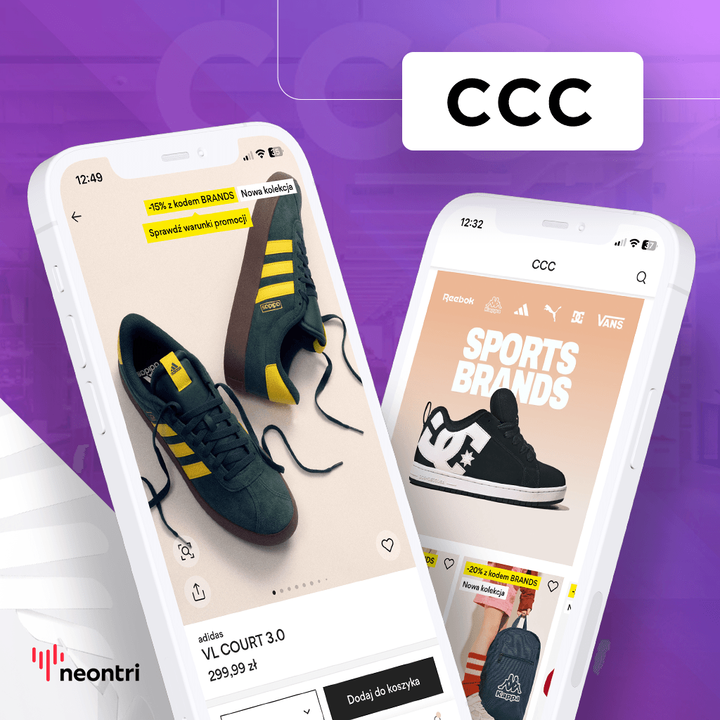 Sport shoes and CCC retailer logo