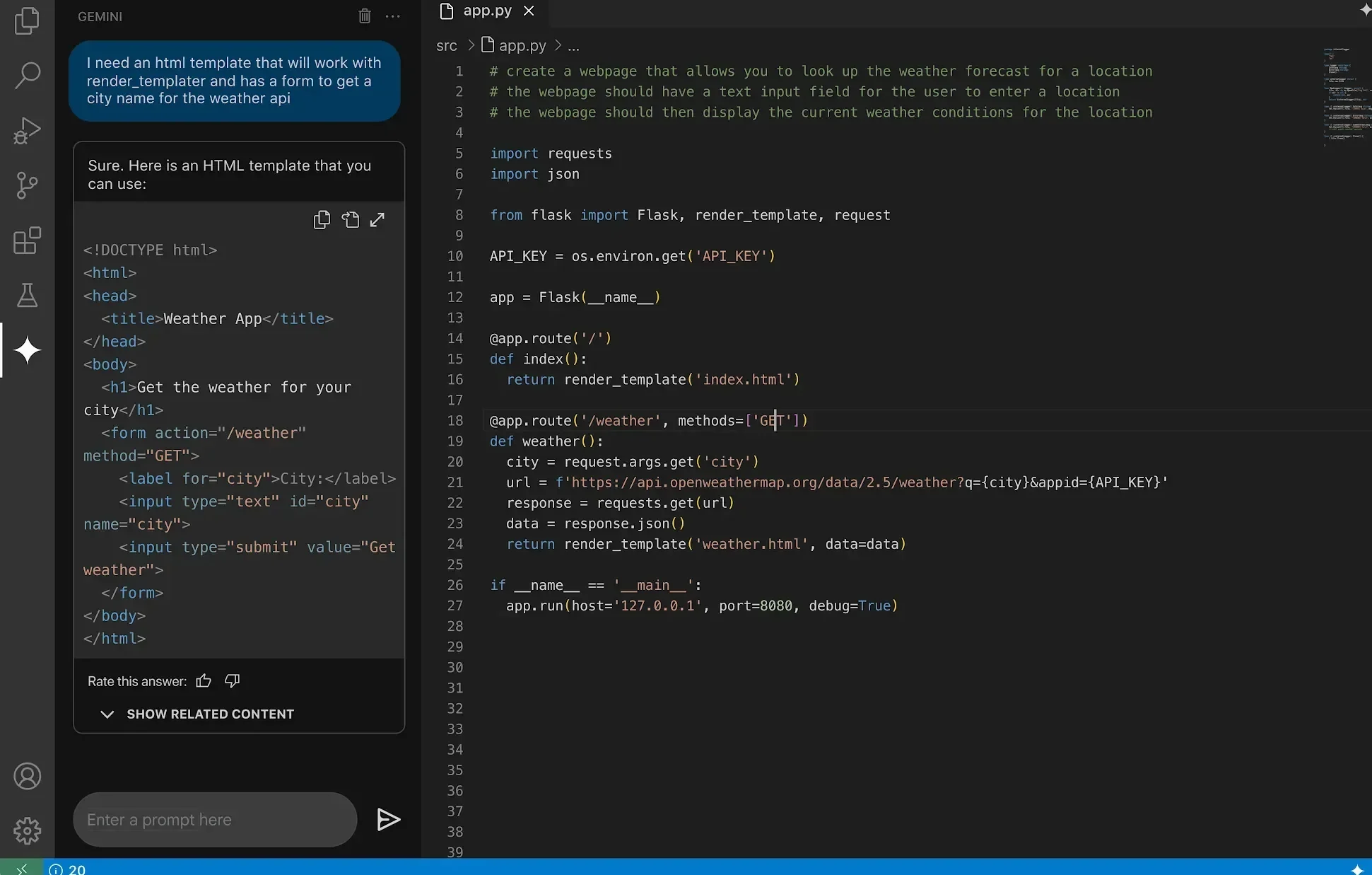 Gemini capabilities for coding