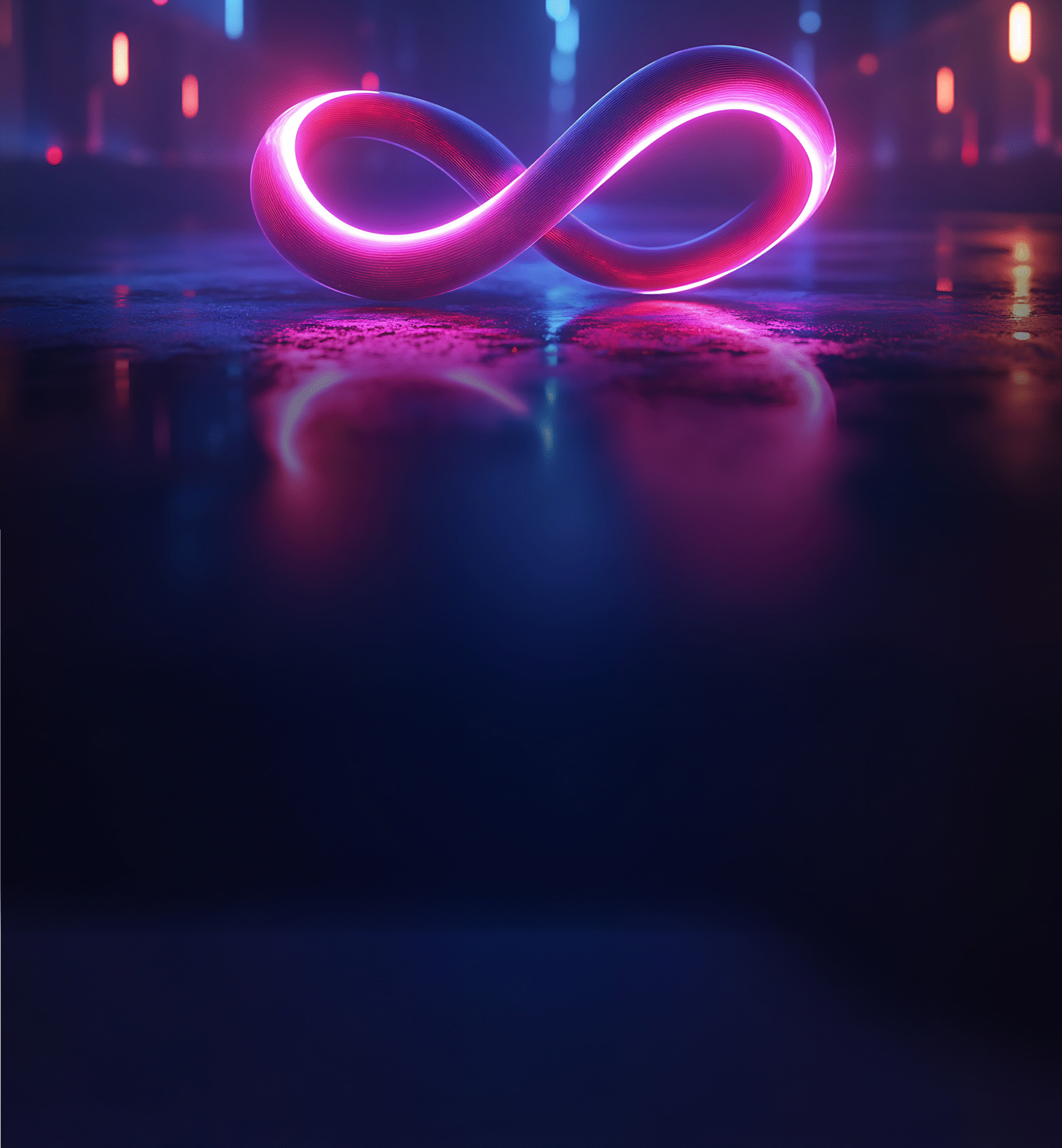 An infinity symbol on the road