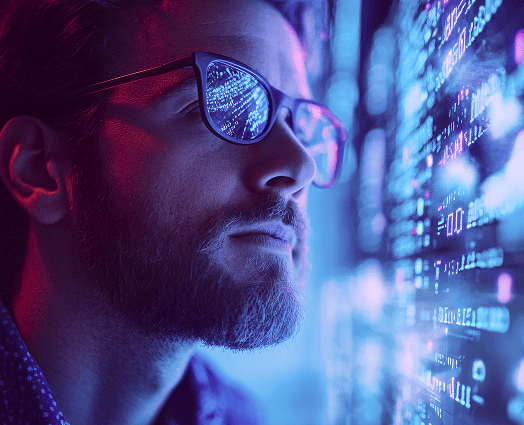 A full stack developer is coding