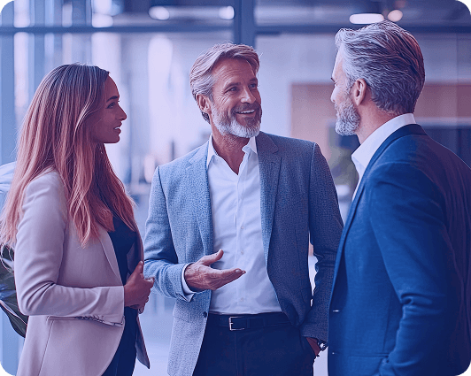Managers discussing enterprise software development