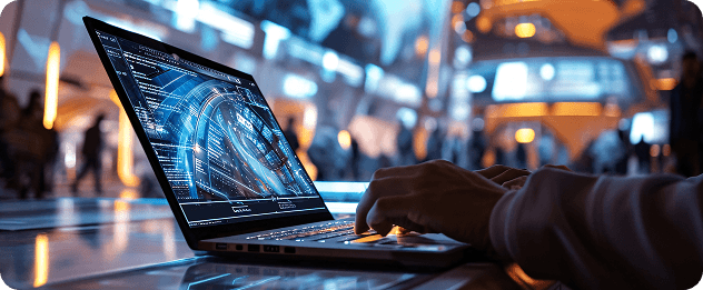 A person is typing on a laptop