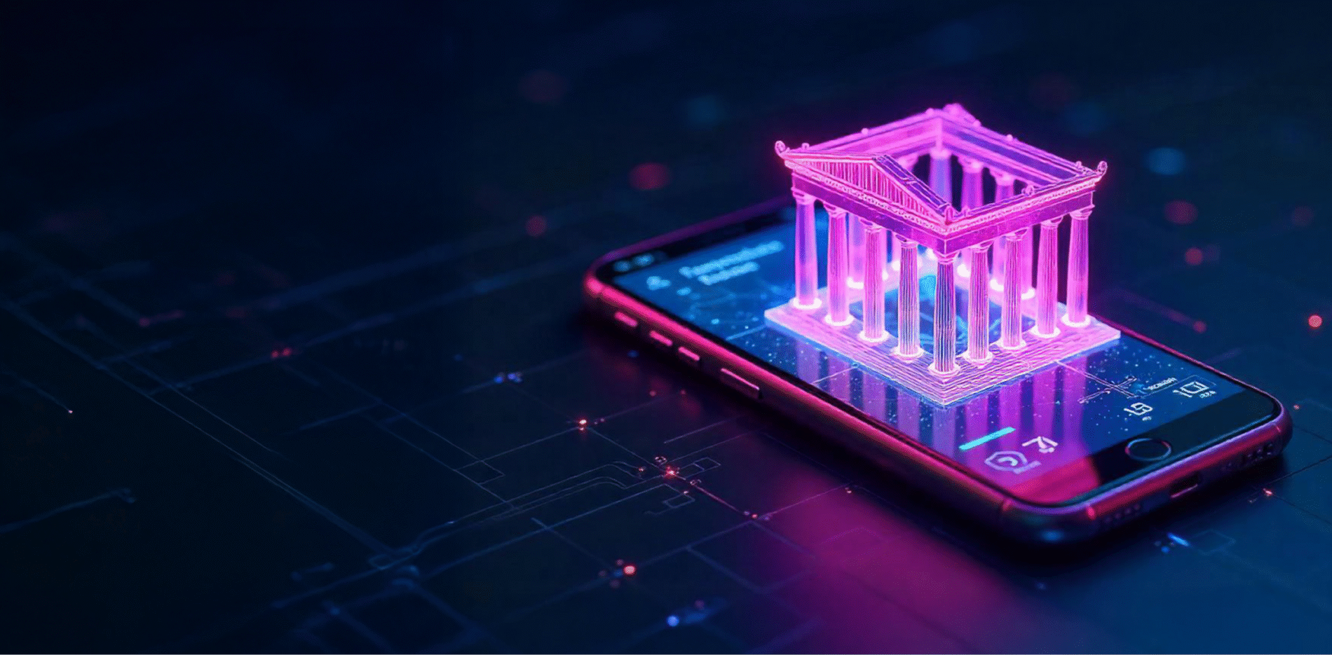 device with holographic building
