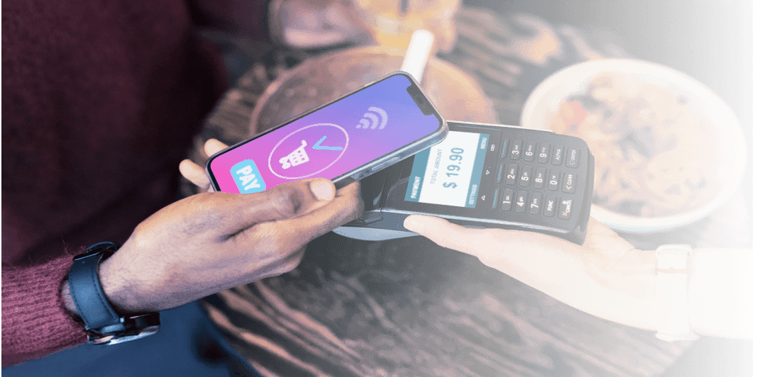 People transferring funds via mobile payments