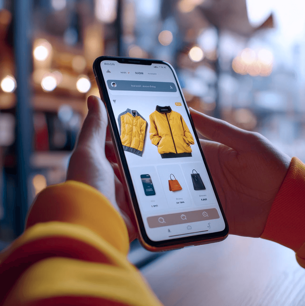 A customer using a retail app to purchase a product