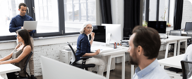 polish team working in office