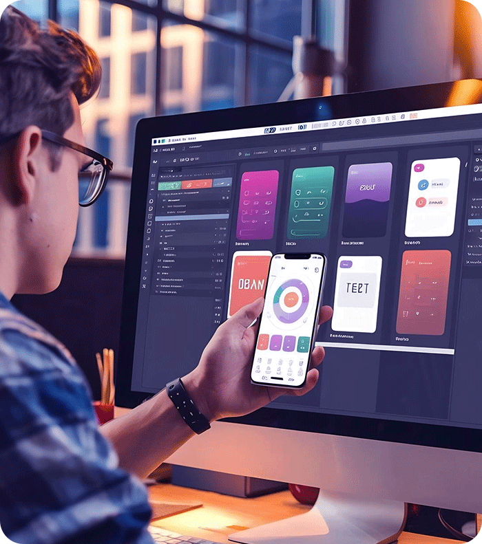 person designing an app