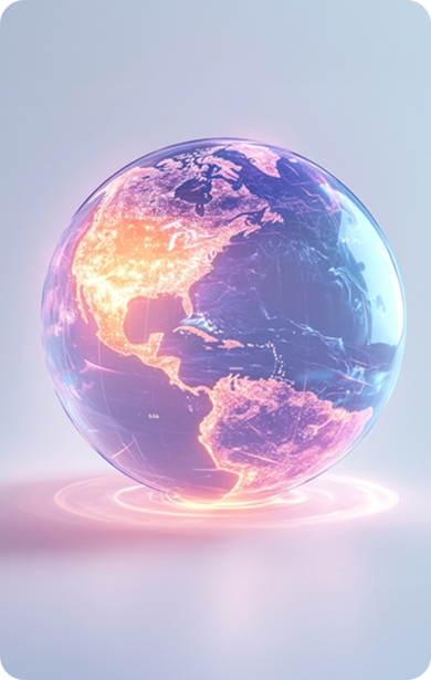 abstract globe with continents