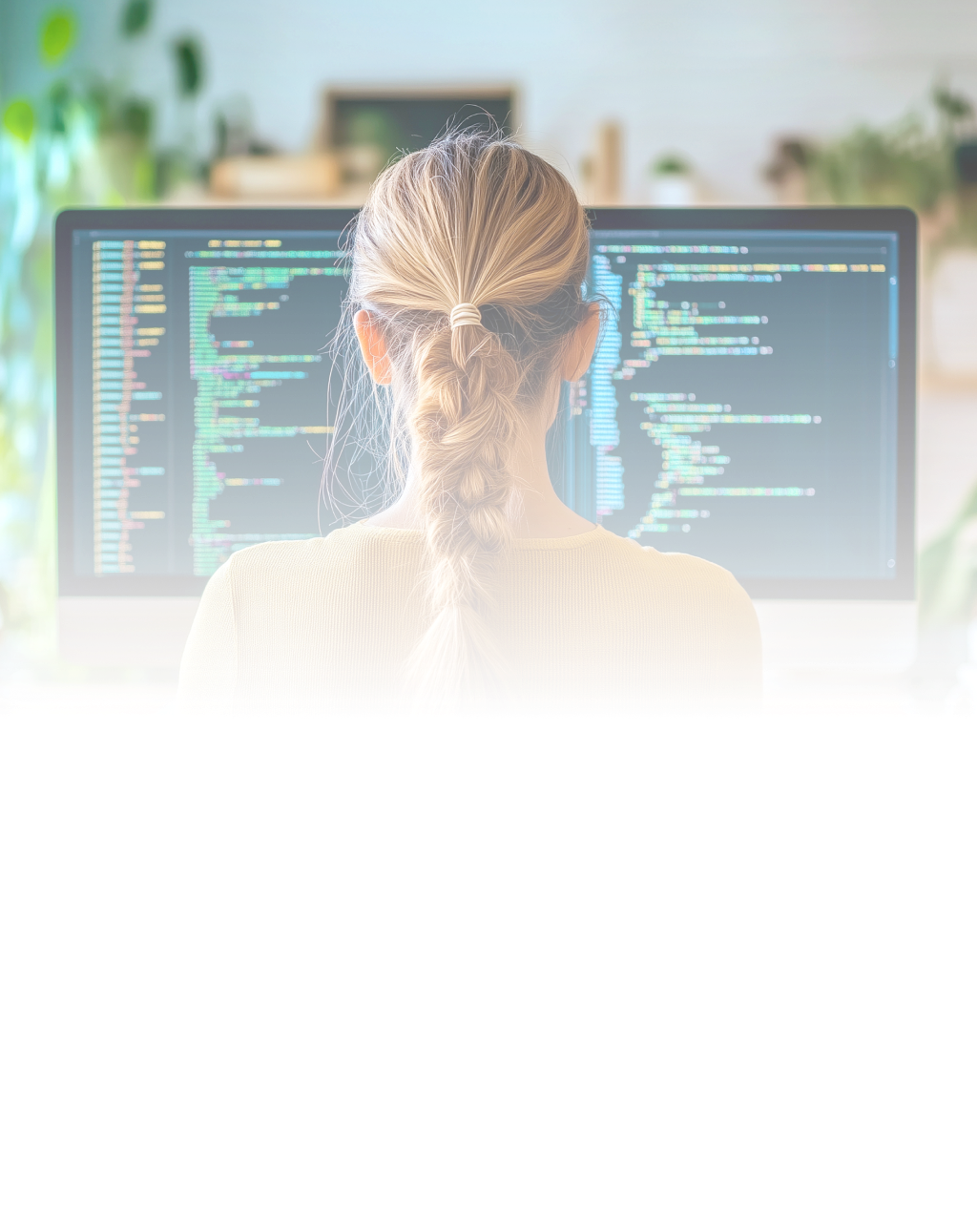 Female engineer working on code refactoring