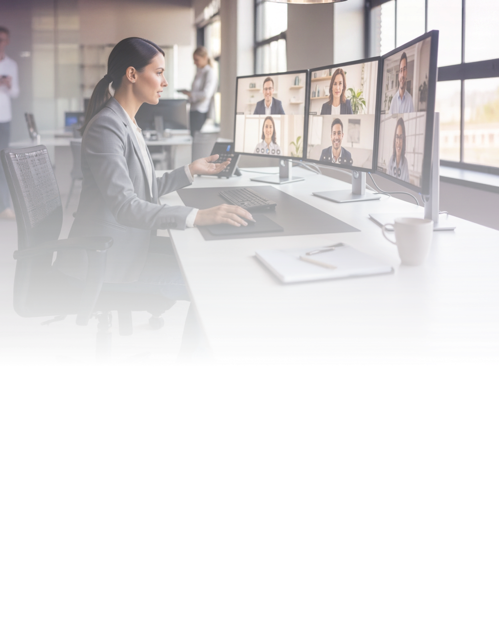 female developer chatting with collegues