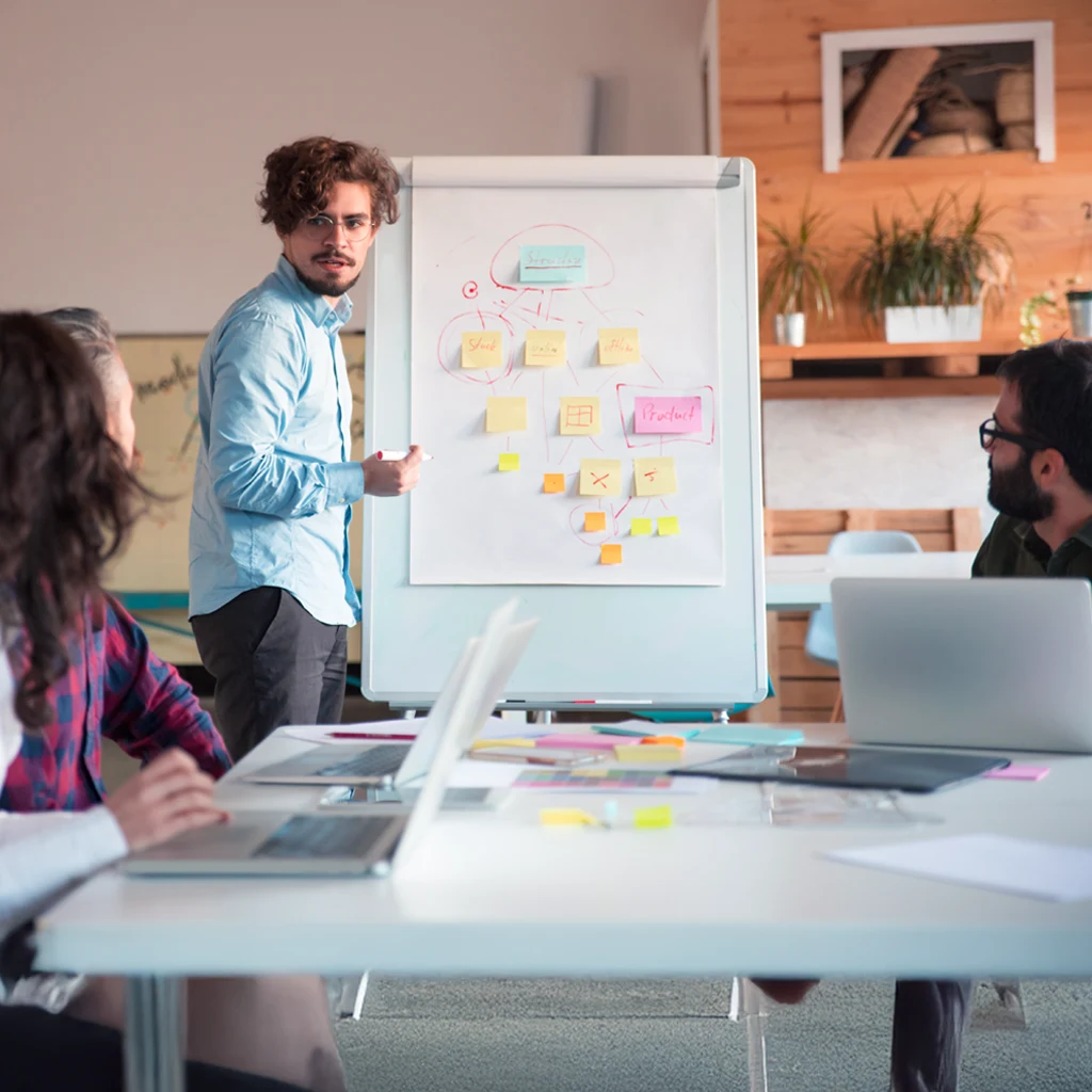 custom software development for startups - team disussion