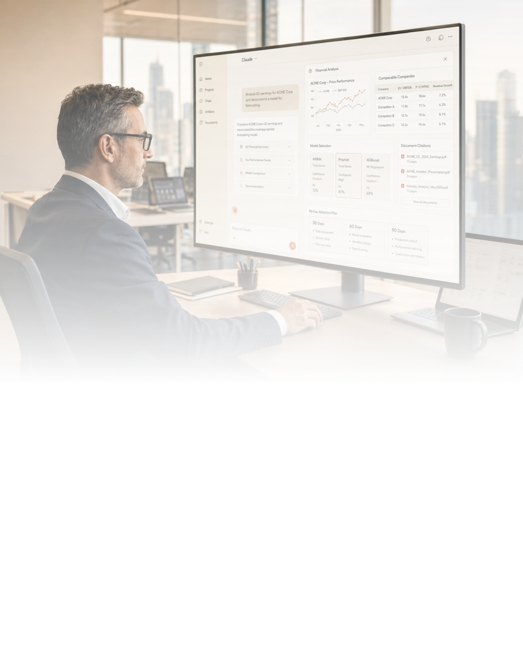 A financial expert is working with Claude for financial reports