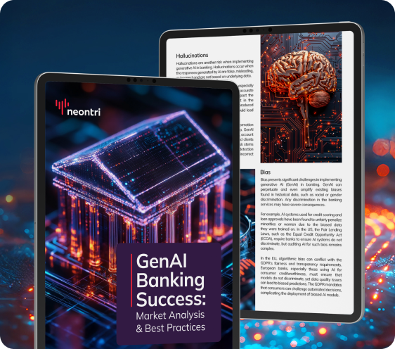 GenAI Banking Success ebook displayed on two digital tablets