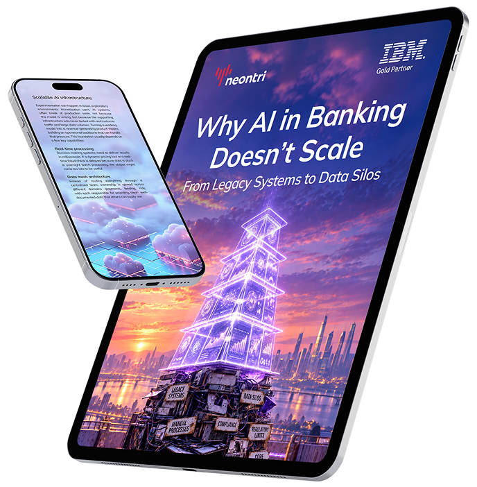 AI banking ebook displayed across tablet and smartphone